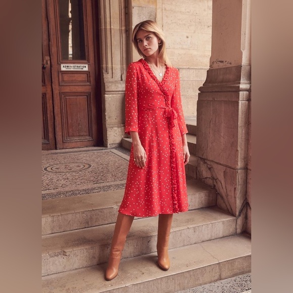 Sezane Dresses & Skirts - Sézane  Betty Dress Red Daisies 36/US 4